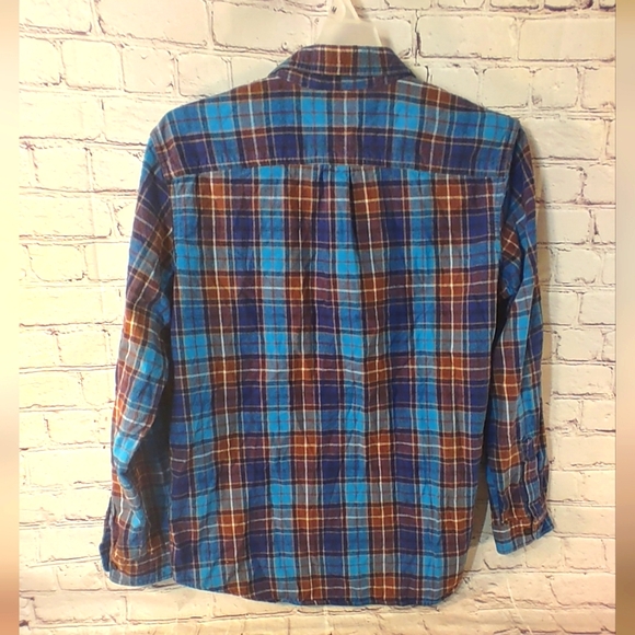 L.L. Bean Mens Vintage Slightly Fitted Plaid Flannel Button Down Purple Brown L - Picture 2 of 13